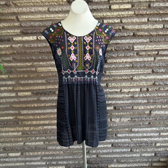 Anthropologie One September Gray Blue Barranco Tunic Size Medium - Picture 8 of 9